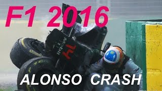 Fernando Alonso Crash  F1 2016 melbourne [upl. by Winthrop]