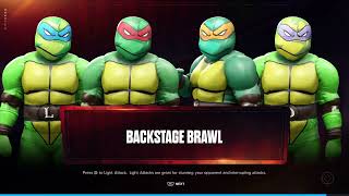 WWE 2K24 Custom Backstage Brawl Leonardo Vs Raphael Vs Michelangelo Vs Donatello [upl. by Nemaj]