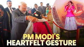 PM Modi gifts his shawl to a Girl during Pongal celebrations [upl. by Einram]