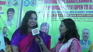 RAVINDRA BHARATI GLOBAL SCHOOL PRINCIPAL TALK ABOUT 1ST NATIONAL KARATE CHAMPIONSHIP HYDERABAD [upl. by Ymmij]