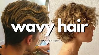 how to make straight hair wavy for guys [upl. by Marys]