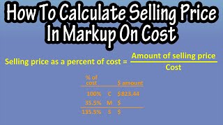 How To Calculate Selling Price In Markup On Cost Problem Explained Selling Price As Percent Of Cost [upl. by Harret]