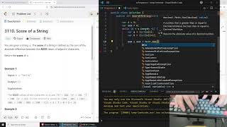 Solving leetcode problems  3110 Score of a String [upl. by Anelet]