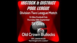 St Giles v Old Crown Bullocks 19092024 [upl. by Wichern]