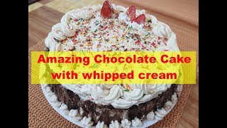 Chocolate Cake Recipe  Chocolate Sponge Cake with Whipped Cream  ചോക്ലേറ്റ് കേക്ക്  Recipe  23 [upl. by Notle]