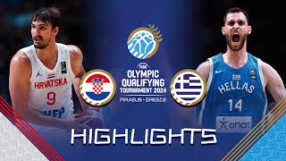 Final Croatia 🇭🇷 vs Greece 🇬🇷  Highlights  FIBA OQT 2024 Greece [upl. by Maximo]