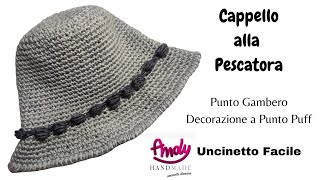 TUTORIAL Cappello alla Pescatore Punto Gambero Uncinetto Facile Andy Handmade [upl. by Drais]