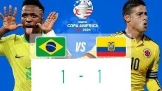 Brazil vs Colombia 11 All goals amphighlights 2024 [upl. by Wyn577]