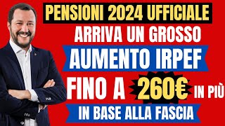 NOVITA PENSIONI IN ARRIVO 260€ PER I PENSIONATI CAMBIANO I CALCOLI IRPEF NUOVE QUOTE E DETTAGLI [upl. by Adnahcir]