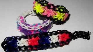 Loom Bands STARBURST Bracelet Gumičky návod Crazy Loom  bands  Fun Loom [upl. by Huei]