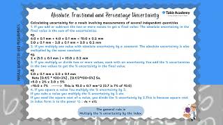 Chp 1 Physical Quantities amp Measurements Uncertainty Explained Absolute Fractional amp Percentage [upl. by Disario]