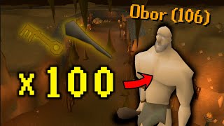 Loot From 100 Obor Kills Hill Giant Boss [upl. by Edwina]