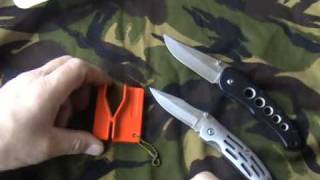 SHARPEN KNIVES LANSKY POCKET KNIFE SHARPENER MINI CROCK STICKS [upl. by Icnan492]