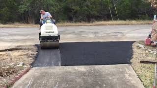 Rolling and Compacting Asphalt Approachway [upl. by Veradi]