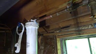 WHOLE HOUSE WATER FILTER LEAKING REPLACED [upl. by Suedama]