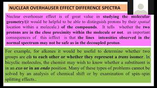 Nuclear Overhauser Effect NOE in NMR Spectroscopy by Dr S M khetre [upl. by Iel]