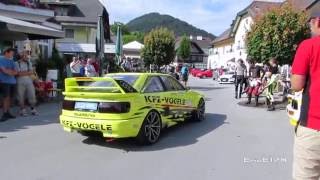 Quattrolegende 2016 Biker vs Audi Quattro S2 Coupe [upl. by Hiasi742]