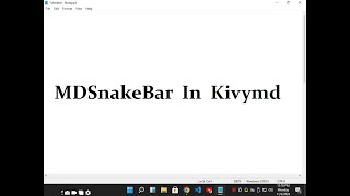 How to make Snakbar in kivymd [upl. by Ennairda]