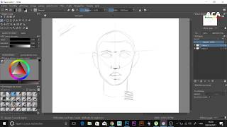 COMMENT DESSINER un visage VUE DE FACE avec KRITA [upl. by Reyam]