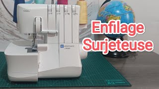 Enfilage Surjeteuse Lidl 1450 OL [upl. by Irama]