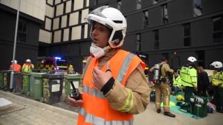 Lincolnshire Fire amp Rescue Training Exercise at The Gateway in Lincoln [upl. by Berga]