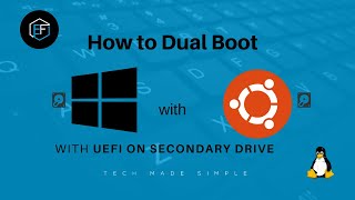 How to dual boot Ubuntu 1910 and Windows 10 on UEFI from a secondary drive install and removal [upl. by Neiman]