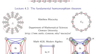 Visual Group Theory Lecture 43 The fundamental homomorphism theorem [upl. by Torrlow]