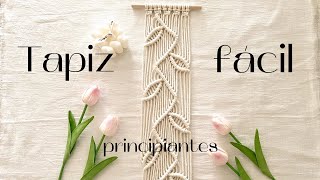 Tutorial de tapiz diseño de hojas en macramé fácil paso a paso para principiantes [upl. by Berkman]