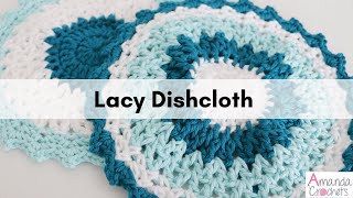 Lacy Dishcloth  Easy Dishcloth Pattern  Beginner Crochet [upl. by Nylatsyrc784]