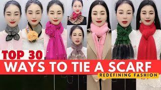 The 30 stylish ways to tie a scarf in 2024  Easy scarf styles for girls Part06 scarfwearing [upl. by Pol]