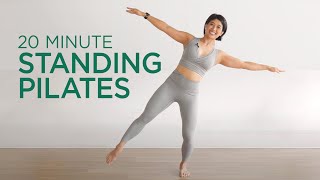 20 min Standing Pilates Workout  Tone your Legs Thighs Glutes Hips amp Core [upl. by Willner927]