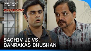 The Epic Rivalry  Abhishek Tripathi Vs Bhushan The Banrakas  Panchayat  Prime Video India [upl. by Terrel]