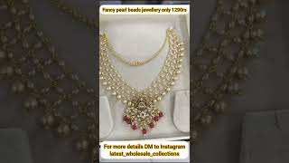 Fancy pearl beads jewellery only 1290rs jewellery trending fancypearl beadsnecklaceytshorts [upl. by Ardnatal659]