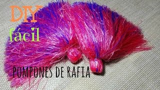 Pompones de Rafia  DIY Fácil [upl. by Skipp]