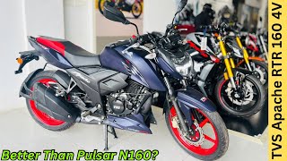 2024 TVS Apache RTR 160 4V Dual Channel ABS Full Details Review 😍 Price amp Features 🔥 Road King [upl. by Dody]