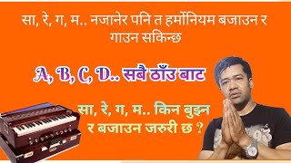 ABC सबै ठाँउ बाट सा रे ग किन जान्नुपर्छ Sabai Bata Sa re Ga Jaanu Parchha Harmonium Lesson [upl. by Omer]