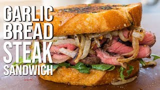 Garlic Bread Steak Sandwich  SAM THE COOKING GUY [upl. by Ahcila]