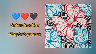 Colour full Relaxing zentangle pattern idea 🖤❤️💙stepbystepdoodleart trending colourful creative [upl. by Led]