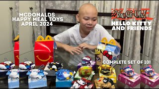 YU GI OH X HELLO KITTY AND FRIENDS HAPPY MEAL APRIL 2024 UNBOXING amp TOY REVIEW OF COMPLETE SET [upl. by Ahsaei]