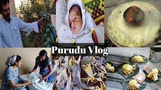 Baby purudu vlog on 9th day  telanagana tradition  Traditional Bath After Delivery  Telugu Vlogs [upl. by Chu]