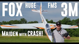 FMS  Fox with Reflex V2  3m  Maiden Flight  Crash [upl. by Sidell]