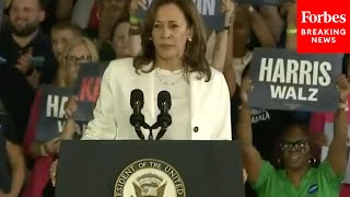 VIRAL MOMENT Kamala Harris Deals With AntiIsrael Hecklers Accusing Her Of Genocide In Detroit MI [upl. by Violante369]