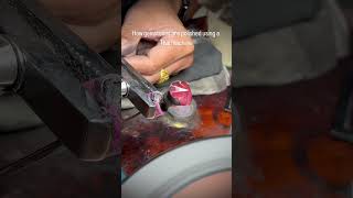 How Gemstones Are Polished Using A Thai Machine Naturedecolor gemcutting gemstonecuts lapidary [upl. by Karel]