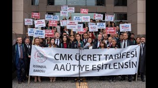 CMK Ücret Tarifelerinin AAÜTye Yükseltilmesi için Çağlayan Adliyesi Önünde Basın Açıklaması [upl. by Ahsaercal]