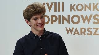 18th Chopin Competition – CHOPIN TALK JAN LISIECKI [upl. by Wolbrom864]