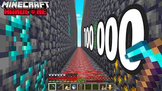 Jai MINÉ 100 000 Blocs en Ligne Droite sur Minecraft Hardcore [upl. by Atoked]