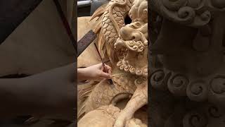 Handmade Wood Carved Asian Dragon [upl. by Yrrep217]