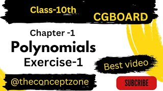 POLYNOMIALSEXERCISE 1CLASS10thMATHSTheconceptzone2 by Aashutosh goswami [upl. by Durarte]