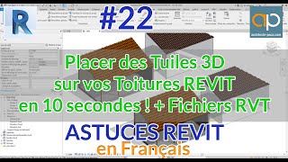 Tuiles 3D de toiture REVIT  Comment faire une toiture avec tuiles en 3D facilement  REVIT [upl. by Nallad]