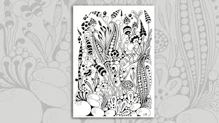 Zentangle art drawings step by step  abstract zentangle art  zentangle inspired art [upl. by Anaerb]